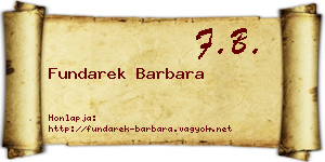Fundarek Barbara névjegykártya